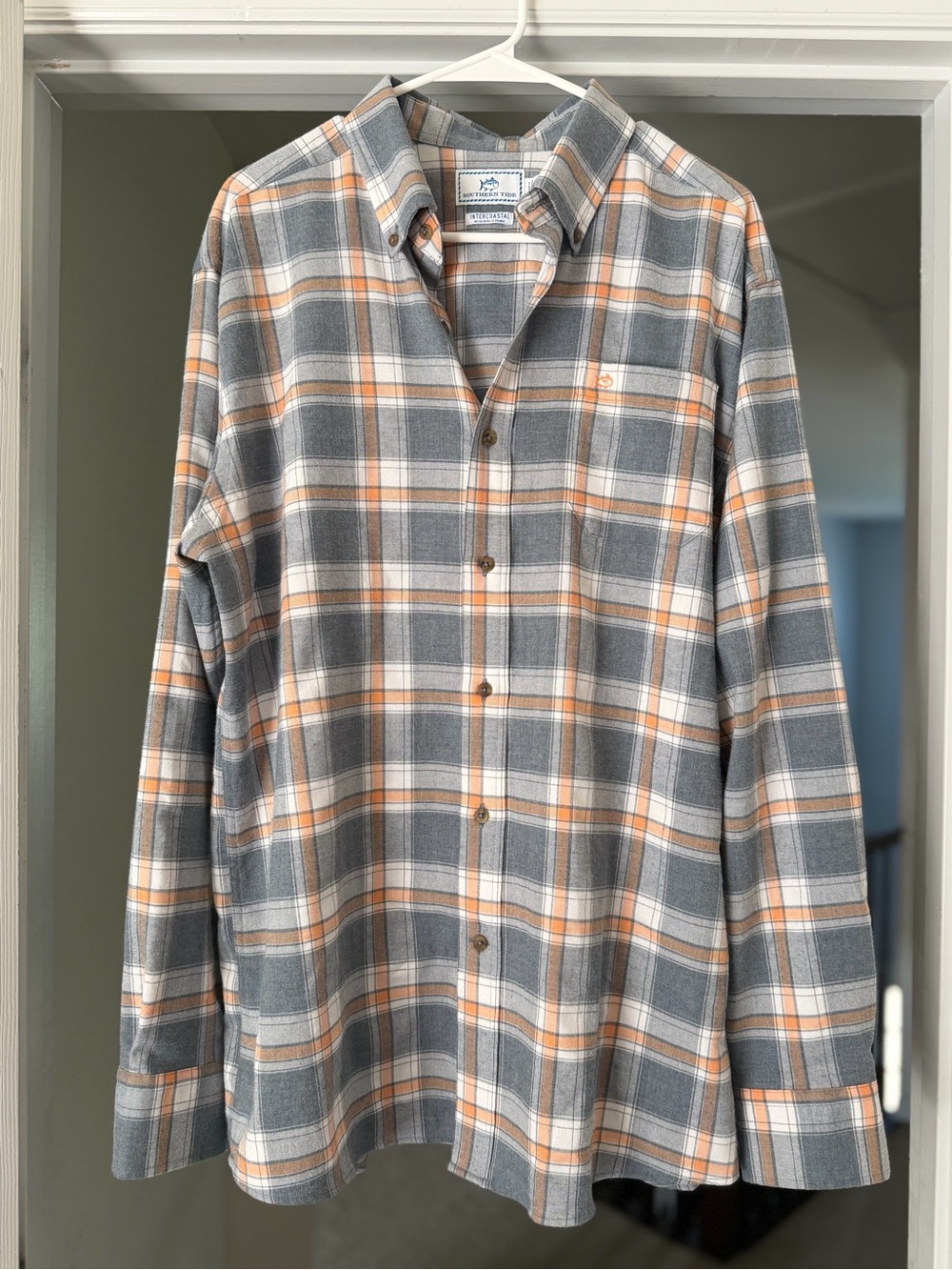 Southern Tide Intercoastal Performance Flannel Shirt Plaid. Size L